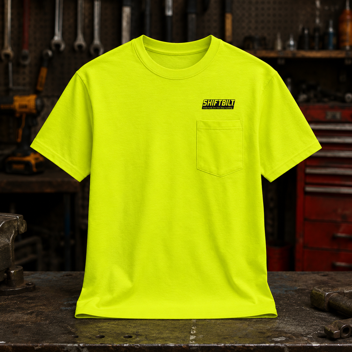 Shiftbilt Safety Orange Pocket Tee